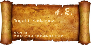 Angeli Radamesz névjegykártya